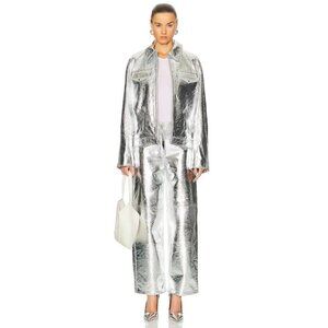 Interior The Sterling Leather Pants in Aluminum Silver 2 New Womens Trousers